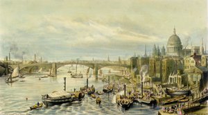 Southwark Bridge from London Bridge by William Parrott